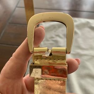 Michael Kors gold synthetic leather belt